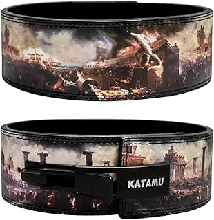 Katamu Premium Lever Weight Lifting Belt | Gym Belt | Powerlifting Belt | Leather Lifting Belts with Lever
