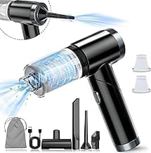 Mini Vacuum Cleaner, 9000Pa Handheld Car Vacuum Cleaner and Air Duster, Portable 90°Foldable Little Vacuum & Air Blower & Pump, USB-C Charging for Car, Home, Office, Pet image
