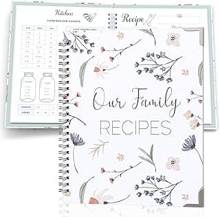 Recipe Book To Write In Your Own Recipes - Family Recipe Journal to Create Your Own Cookbook - 100 Page Empty Spiral Recipe Notebook - Hardcover, Thick Paper DIY Cooking Book & Recipe Keeper image