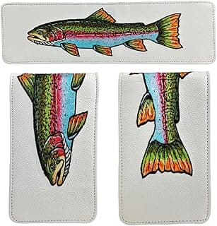 Hand Embroidered Trout Leather Golf scorecard and Yardage Book Holder Cover image