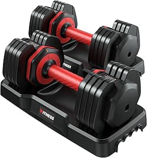 Adjustable Dumbbells Set of 2, 1-Sec Adjustable Weights Dumbbells Set, 5 in 1 Free Adjustable Dumbbell Set with Anti-Slip Texture Handle, Weight Set For Home Gym Suit both Men and Women image