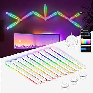 Smart LED Light Bar - Smart Wall Light Lines with Music Sync, Wi-Fi LED Gaming Lights with 16M+ Colors & 40+ Sence Modes, Creative Plug in Light Bars for TV Backlight, Bedroom(9 Pcs, White) image