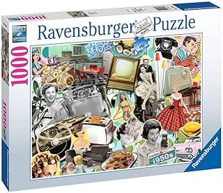 Ravensburger The 50s 1000 Piece Jigsaw Puzzle for Adults and Kids 12 Years Up - Retro Nostalgia 1950s image