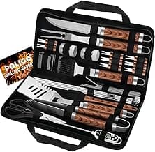 POLIGO 29 PCS BBQ Grill Accessories Stainless Steel BBQ Tools Grilling Tools Set with Storage Bag for Christmas Dads Birthday Presents - Camping Grill Utensils Set Ideal Grilling Gifts for Men Women image