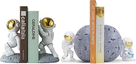 Space Bookends & Decor Set - Astronaut Moon Theme image