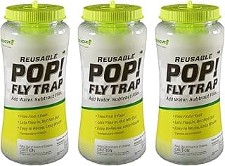 RESCUE! POP! Fly Trap – Large Reusable Fly Trap for Outdoor Use - 3 Pack