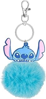 Disney Lilo and Stitch Blue Pom Pom Keychain, Blue, One Size, Modern image