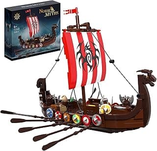 VONADO Pirate Ship Building Set, Compatible with Vikng Ship Toys, The Medieval Norse Myths Pirates Ship, Great Gift for Boys & Girls Who Love Pirate Adventures(555 Pcs) image