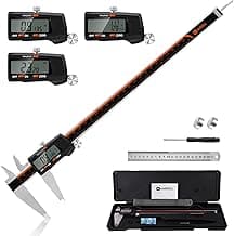 HARDELL Digital Caliper 0-12 Inch/300mm with Large LCD Screen,Electronic Digital Vernier Caliper Auto-Off Feature, Inch/MM/Fraction,Digital Ruler,for 3D Printing/Jewelers/Woodworkers image