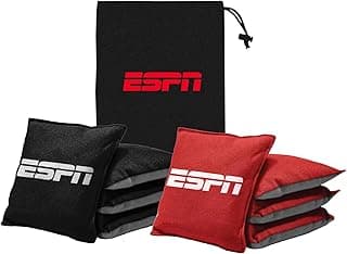 ESPN Cornhole Bags and Travel Case, Regulation Size and Weight (Set of 8) Ideal for Kids Games, Family Games, and Outdoor Games image