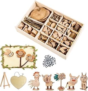 EVDBOBO DIY Wood Chip Craft Kit -Elevate Loose Parts Play Interaction-Enhance Kid Creativity with Natural Wood Slices image