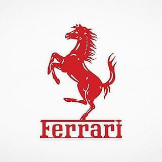 NORTH KAISER Ferrari Metal Wall Art - Car Logo Wall Decor - Automotive Sculpture for Garage, Man Cave, Bedroom, Indoor, Outdoor - Gift for Car Lovers (Red, 15.7'' x 9.8'' / 40 x 25 cm) image