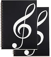 Blank Sheet Music Notebook, 160 Pages Composition Staff Paper Notebook 2 Pack, Manuscript Paper Notebook, 10 Staves (Music clef notebook) image