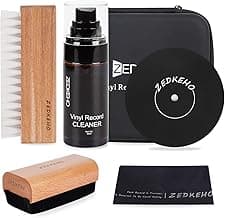 Vinyl Record Cleaning Kit: Complete 6-in-1 Record Cleaning Kit, Velvet Brush, Vinyl Record Brush Anti Static, Lps Cleaner, Record Cleaning Cloth, Label Protector, Storage Case - Revitalize Your Vinyl image