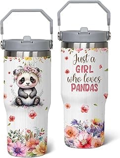 Panda Tumbler for Girls,Vacuum Insulated Stainless Steel Travel Mug 30 oz (Panda)