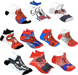 Spider-man Socks for Boys, 10 Pairs Low Cut Socks for Boys Ages 3-9 image