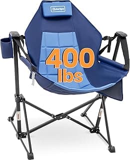 Hammock Camping Chair for Adults with Adjustable Backrest, Heavy Duty Padded Folding Hammock Chair Supports 400lbs, Portable Hammock Chair Swinging Chair for Camping, Travelling and Patio image