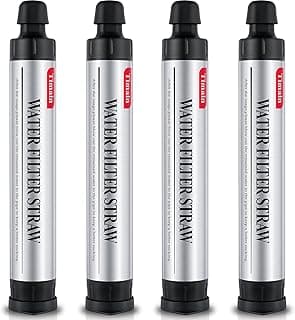 4 Pack Timain 4-Stage Filtration,High Flow Rate Water Filter Straws,Water Purifier Survival for Emergency Kits,Travel,Camping, Hiking,Fishing,Hunting (4) image