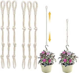Adjustable Macrame Plant Hanger Extenders in a 6-Pack Thickened Rope Hanging Plant Extender for Durable Indoor Outdoor Plant Pot Holder (Macrane Adjustable (16"-23")) image