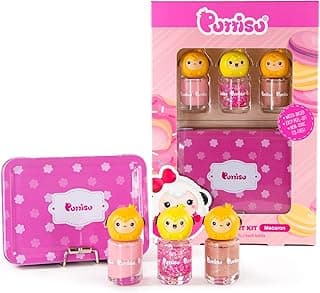 3-Color Nail Art kit non-toxic water-based peel-off kids nail polish gift set (Macaron) image