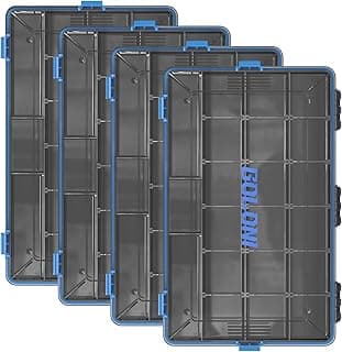 Goloni Tackle Box Waterproof,Fishing Gifts for Men,Plastic Organizer Box with Adjustable Dividers 4 Packs image