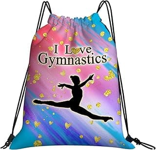 Gymnastics Drawstring Bags Adjustable Sports Gym Bag Drawstring Backpack Water Resistant String Bag Party Favors Bags image