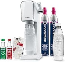 SodaStream Art Sparkling Water Maker Bundle (White), with CO2, DWS Bottles, and Bubly Drops Flavors image
