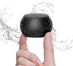Small Bluetooth Speaker, 2025 Portable Speaker with Loud Stereo Sound and Robust Bass, IP7 Waterproof with Lanyard Easy to Carry, Mini Speakers for Outdoor, Hiking, Beach Electronic Gadgets Gift Black