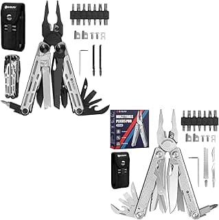 Multitool Pliers Pro with T-Shank Exchangeable Tools, Upgraded Multi Tool w/Scissors and Screwdriver Set, Ideal for Camping, Fishing, Survival image