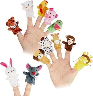 Sealive Plush Animals Finger Puppet Toys - Mini Plush Figures Toy Assortment for Kids, Soft Hands Finger Puppets Game for Autistic Children, Great Family Parents Talking Story Set (12 PCS)