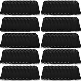 Grneric 200Pcs Drawstring Backpack Bulk Cinch Sackpack Drawstring Bags Nylon for Gym Party Trip(Black)