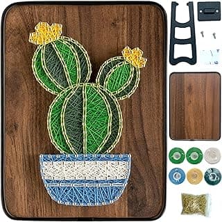 BAZIMA DIY String Art Kit for Beginner, DIY Cactus Potted Craft Kit,Unique Gift,Craft Kit for Holidays image