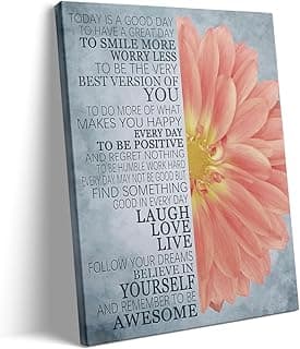 Motivational Canvas Wall Art, Positive Affirmation Quotes Wall Poster Framed Decor, Inspirational Quote Poster Print for Office, Classroom, Therapy Room, Home, and Self-Care Spaces 8x10inch image