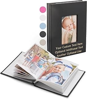PROMOT Personalized 4x6 Photo Album - Holds 40 Photos - Stylish Black Hardcover Design with Easy Slip-In Pockets - Durable Memory Book for Storing and Displaying Family Photos, Keepsake Small Album image
