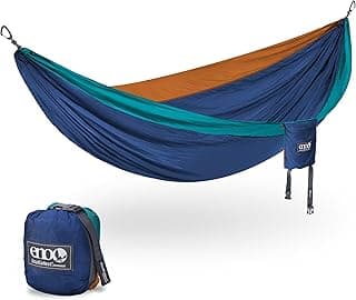 ENO DoubleNest Hammock - Lightweight, Portable, 1 to 2 Person Hammock - for Camping, Hiking, Backpacking, Travel, a Festival, or The Beach - Aqua/Sapphire/Amber image