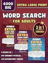 Extra Large Print Word Search: 4000 BIG Word Search for Adults & Seniors - 3 in 1 Collection (200 Themed Full Page Puzzles) | Big Print Anti ... and Relax (30 pt Font Size - Jumbo Edition) image