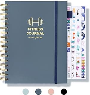 Fitness Journal for Women and Men, 8.8" x 6.6", Workout Log Sprial Book Planner for Tracking Progress and Achieving Your Wellness Goals, Hazeblue image