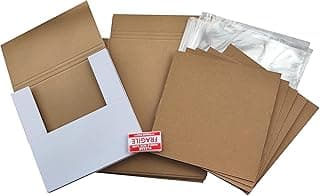 Vinyl Record White LP Shipping Boxes Set 12.5" x 12.5" x 1" Record Mailers Corrugated Cardboard Boxes Album Paper Box (5)