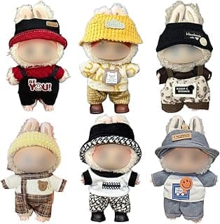 Clothes for Labooboo Doll - 6 Set 17cm Doll Clothes for Labooboo, Premium Stylish Outfit with Accessories for Play & Display（No Doll） (SET2)