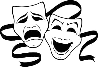 Vinyl Wall Decal Tragedy Comedy Theater Masks Stickers (3571ig) image