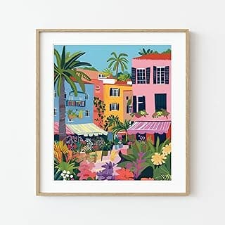 Pink Picasso Kits Miami Flower Market Paint by Number for Adults - DIY Canvas Painting Kits Color by Numbers Drawing Arts and Crafts As Seen On Shark Tank 16x20