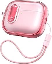 RFUNGUANGO (with Security Lock) Protective Case for AirPods Pro 2nd/1st Generation, Soft TPU AirPods Pro 2 Protective Case - with Kit/Lanyard,All Pink