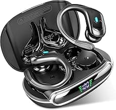 Wireless Bluetooth Earbuds, 80Hrs Playback with LED Display, IPX7 Waterproof, Over Ear Earhooks, for Sports Running Workout image