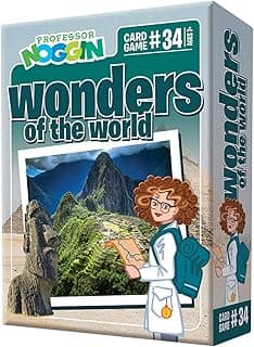 Outset Media Professor Noggin's Wonders of The World Trivia Card Game - an Educational Based Card Game for Kids - Trivia, True or False, and Multiple Choice - Ages 7+ - Contains 30 Cards
