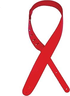 D'Addario Leather Guitar Strap - Guitar Accessories - Electric Guitar Strap, Acoustic Guitar Strap, Acoustic Electric Guitar Strap & Bass Guitar Strap - Red image