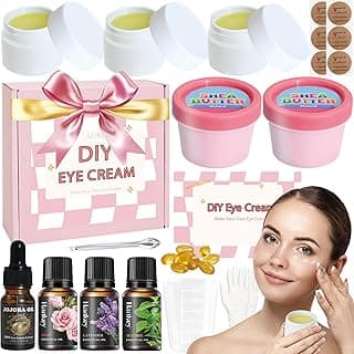 Natural Eye Cream- 26Pcs DIY Eye Cream Making Kit, Under Eye Cream for Wrinkles and Bags Skin Care Treatment with Vitamin E, Shea Butter, Anti Aging Eye Cream, Make Your Own Eye Cream for Women image
