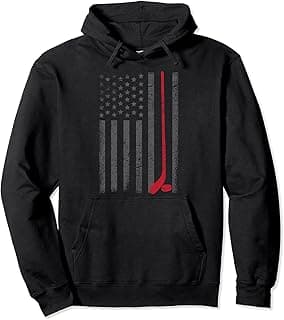 American Flag Ice Hockey Stick Puck Player Jersey Skate Gift Pullover Hoodie image