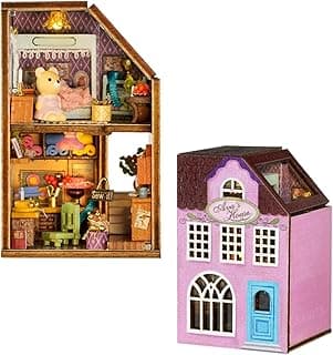 Kisoy Romantic and Cute Dollhouse Miniature DIY House Kit Creative Room Perfect DIY Gift for Friends, Lovers and Families (Ava' s Workshop) image