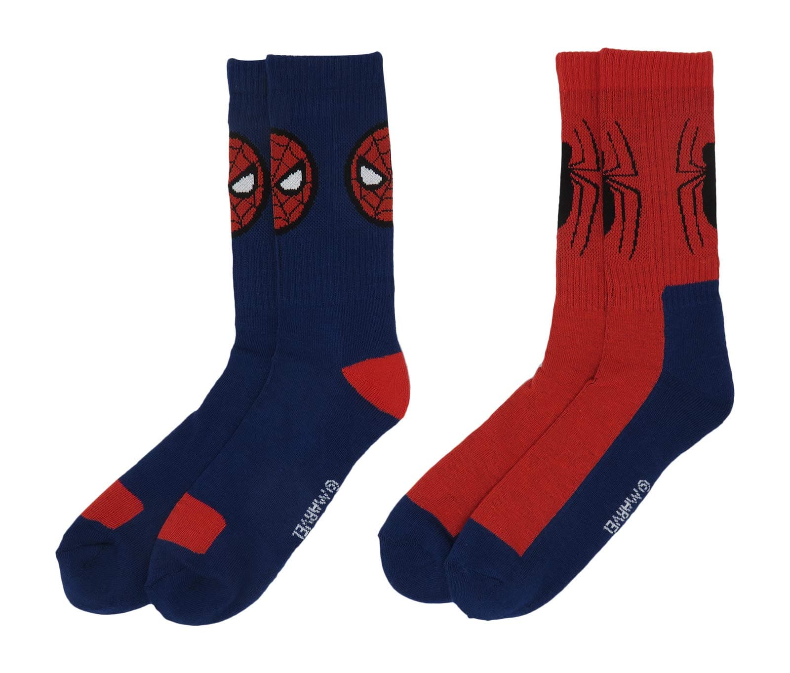 Hyp Spiderman Marvel Comics Men's 2 Pack Athletic Crew Socks