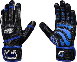 Elite Leather Gym Gloves with Built in 2" Wide Wrist Wraps Grip & Design for WeightLifting Power Lifting Bodybuilding & Strength Training Workout Exercises image